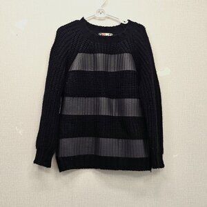 MSGM Black Crew Neck Made in Italy Knit Sweater Size S